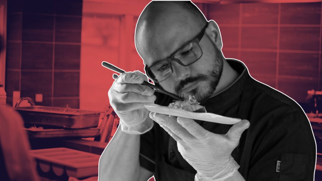 Private chef website mockup with gallery and booking form
