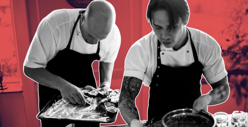 Hospitality manager reviewing free costed staff scheduling template hospitality