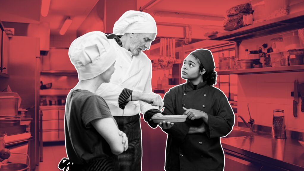 Student and New Graduate Guide in preparing food in a professional kitchen