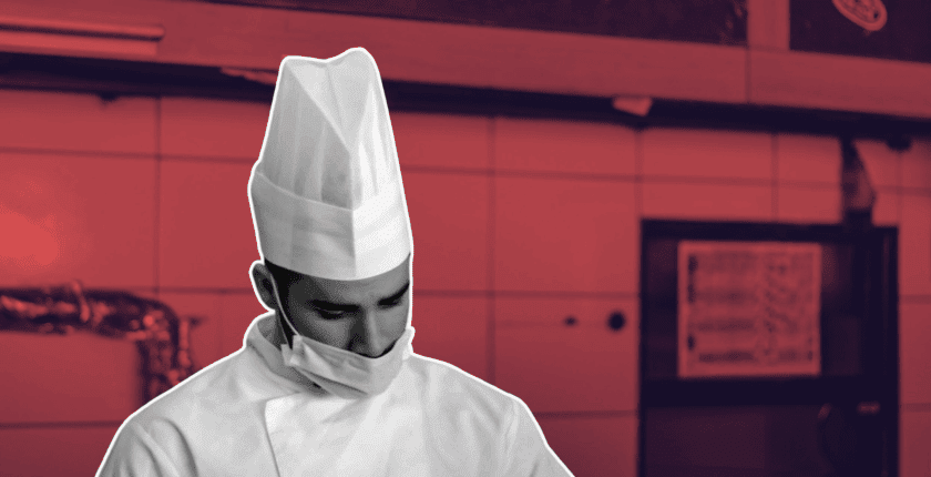 UK chef sharing experiences in a commercial kitchen