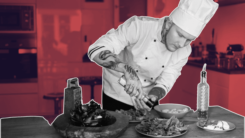 restaurant owner checking customer reviews on tablet