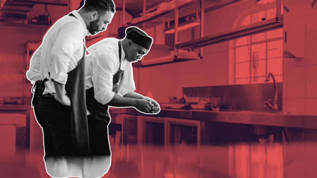 recruiter using candidate tracking spreadsheet on laptop